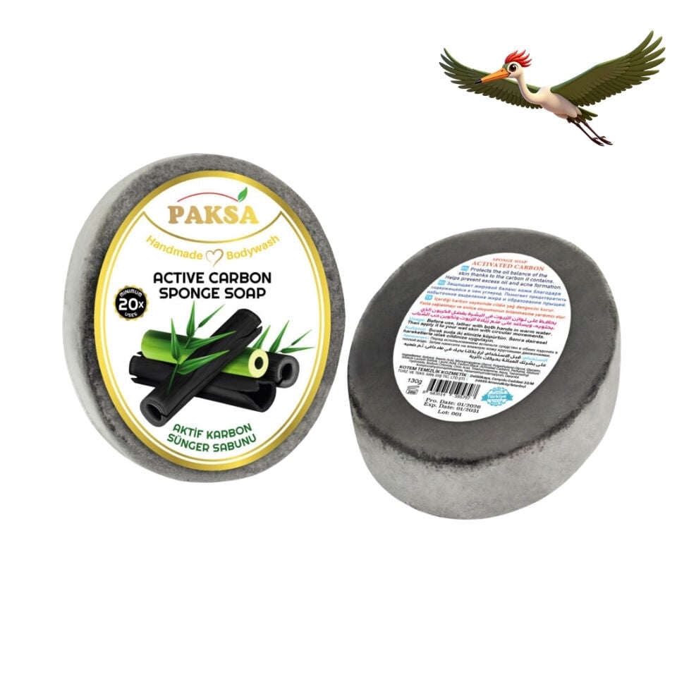 Paksa Aktif Karbon Sünger Sabunu - 130 Gr.