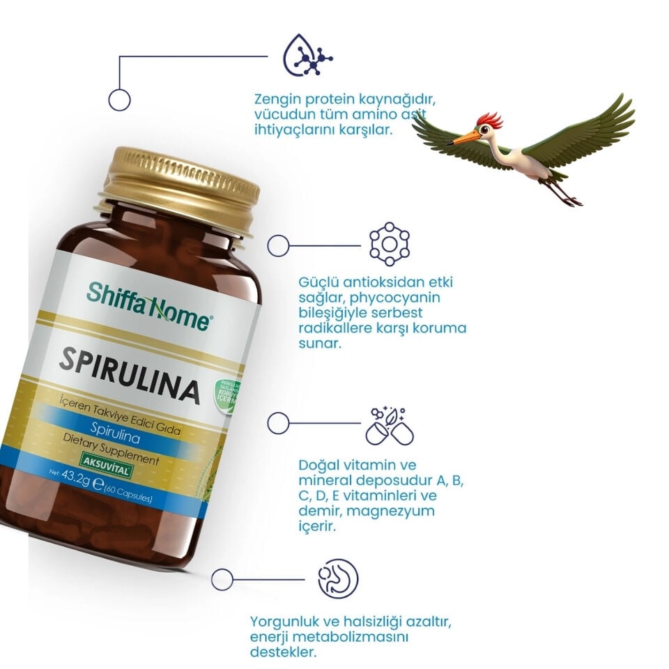 Shiffa Home Spirulina 60 Kapsül