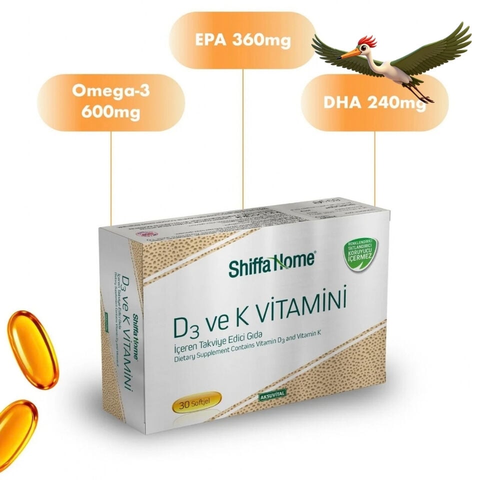 Shiffa Home D3 K2 Vitamini 1340mg 30 Softjel