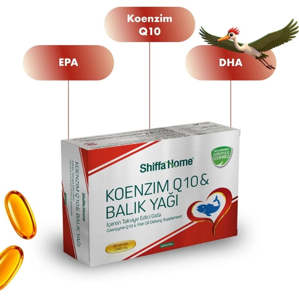 Shiffa Home Koenzim Q10 & Balık Yağı 30 Softjel -1340 mg