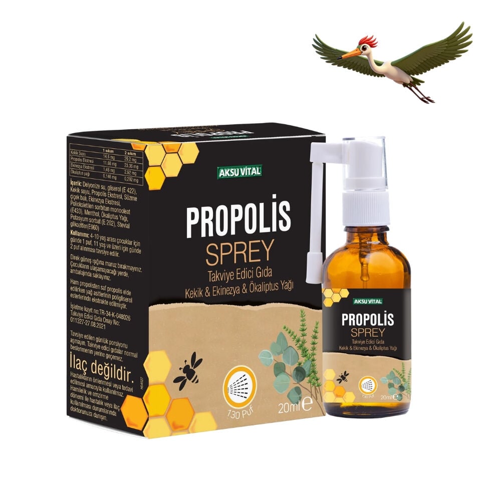 Aksuvital Propolisli Ağız Spreyi Kekik Ekinezya Okaliptus İlaveli 20ml