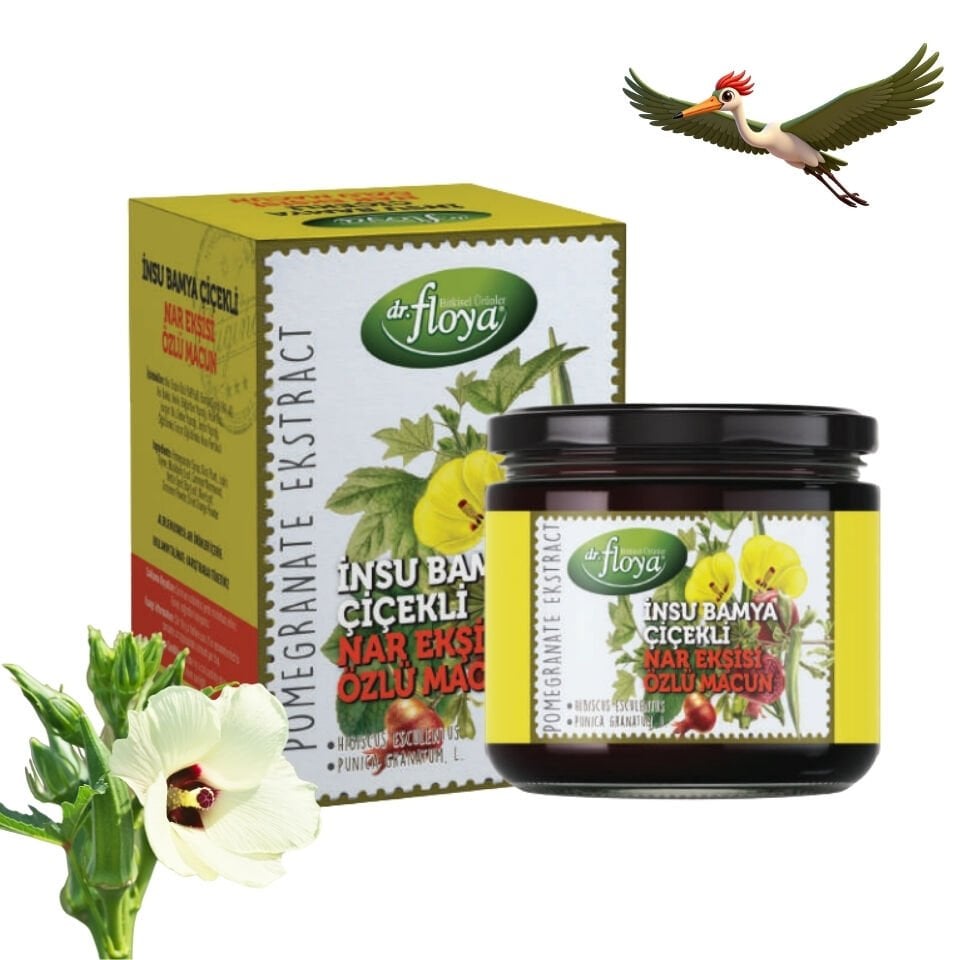 Dr. Floya İnsu Bamya Çiçekli Nar Ekşisi Özlü Macun - 340 Gr.