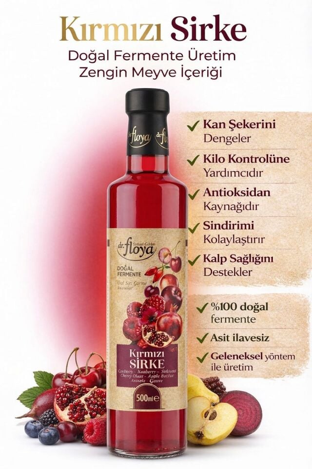 Dr. Floya Kırmızı Sirke - 500 ml.