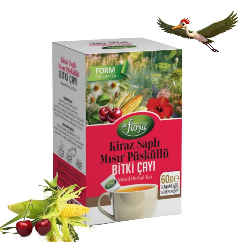Dr. Floya Kiraz Saplı Mısır Püsküllü Bitki Çayı - 60 Gr.