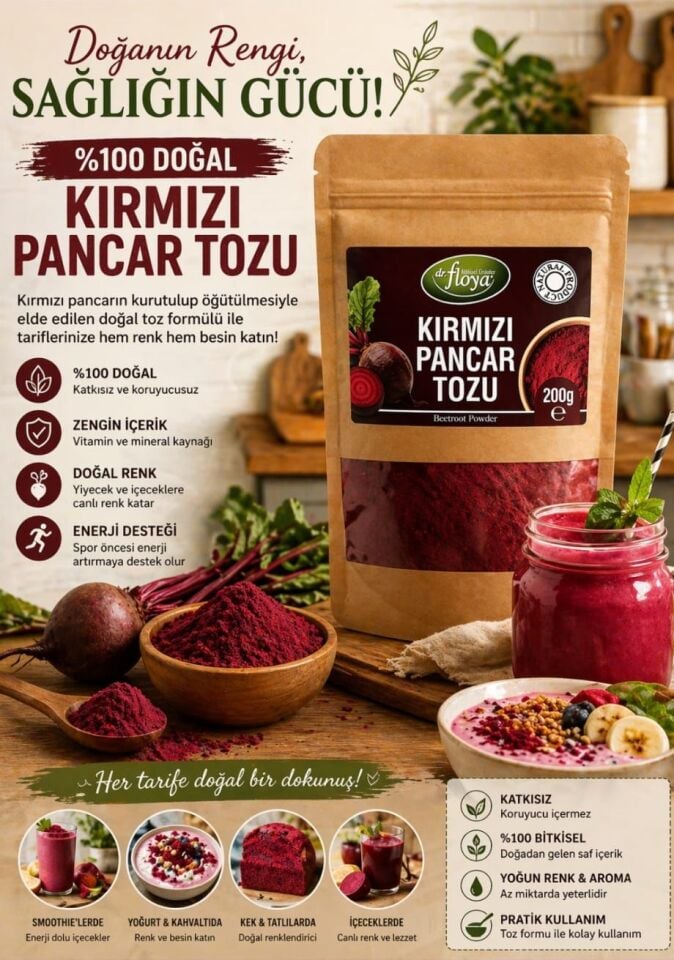 Dr. Floya Kırmızı Pancar Tozu - 200 Gr.